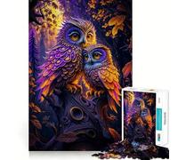 Jigsaw 1000 Pieces for Adults Two Owls Cuddle in Tree Neat Fit Decor Focus Building Toy Peace Game Play Birthday Decor Gift (38x52cm)