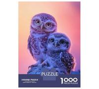 Jigsaw 1000 Pieces for Adults Two Owls on A Branch Adult Jigsaw Brain Teaser Game Staycation Kill Time Help The Brain Exercise 52x38cm/1000pcs