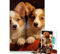 Jigsaw 1000 Pieces for Adults Two Pembroke Welsh Corgis Exact Cut Art Creative Brain Play Leisure Play Fun Birthday Game Gift (38x52cm)