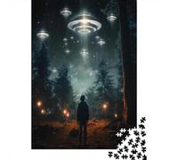 Jigsaw 1000 Pieces for Adults UFOs in The Forest Adult Jigsaw Puzzle Relaxing Games Stress Reliever Unique Birthday And Gifts 52x38cm/1000pcs