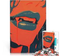 jigsaw 1000 pieces for adults Vampire Lips Lernspiel-Herausforderungsspielzeug Künstlersammlung, Bildende Kunst52x38cm