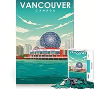 Jigsaw 1000 Pieces for Adults Vancouver Canada Art Exact Cut Art Creative Brain Play Leisure Play Fun Birthday Game Gift (38x52cm)