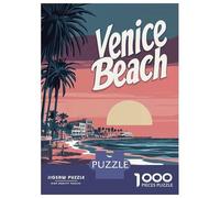 Jigsaw 1000 Pieces for Adults Venice Beach Sunset Jigsaw for Adults Relax Games Difficult Hard Deal As Gifts for The Whole Family 38x26cm/1000pcs