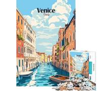 Jigsaw 1000 Pieces for Adults Venice Canal Scene Brain Intelligence Challenge Addictive Toys Hands-on Game Wall Art Gifts Ideas (size 38x52cm)
