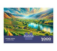 Jigsaw 1000 Pieces for Adults Vibrant Vineyard Valley Scenery Jigsaw for Adults Relax Games Difficult Hard Deal As Gifts for The Whole Family 70x50cm/1000pcs