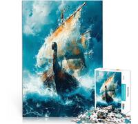 jigsaw 1000 pieces for adults Vikings Sailing Herausforderndes Spielspielzeug mit vollständig ineinander greifenden, zufällig geformten Teilen52x38cm