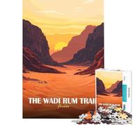Jigsaw 1000 Pieces for Adults Wadi Rum Trail, Jordan Landscape Impossible Game Addictive Toys to Cultivate Patience Birthday Gifts For Family Fun (Size 38x26cm)