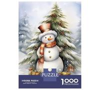 Jigsaw 1000 Pieces for Adults Watercolor Snowman Jigsaw for Adults Relax Games Difficult Hard Deal As Gifts for The Whole Family 52x38cm/1000pcs