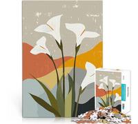 jigsaw 1000 pieces for adults White Calla Lilies Abstract Art Quizspiel eignet sich ideal als Geschenk für die ganze Familie38x26cm