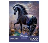 Jigsaw 1000 Pieces for Adults White Stallion Whimsy Jigsaw for Adults Relax Games Difficult Hard Deal As Gifts for The Whole Family 38x26cm/1000pcs