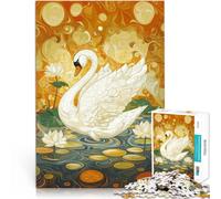 jigsaw 1000 pieces for adults White Swan with Spread Wings Made of cardboard,for ages 14 and over Improve memory Great Gift。size:26x38cm/10.24x14.96inch