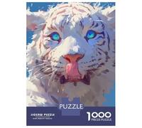 Jigsaw 1000 Pieces for Adults White Tiger Adult Jigsaw Brain Teaser Game Staycation Kill Time Help The Brain Exercise 52x38cm/1000pcs
