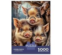 Jigsaw 1000 Pieces for Adults Wild Boar Piglets in Winter Scene Adult Jigsaw Brain Teaser Game Staycation Kill Time Help The Brain Exercise 70x50cm/1000pcs