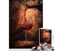 Jigsaw 1000 Pieces for Adults Wine Pouring Into Glass Painting Relaxing Games Tough Challenge Home Decoration Toys for Birthday, Chrismas (50x75cm)