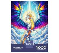 Jigsaw 1000 Pieces for Adults Winged Dragon in The Sky Jigsaw for Adults Relax Games Difficult Hard Deal As Gifts for The Whole Family 70x50cm/1000pcs