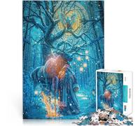 jigsaw 1000 pieces for adults Winter Forest Magic with Santa Claus Spielspielzeug Geburtstagsgeschenk, Geschenke52x38cm