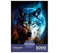 Jigsaw 1000 Pieces for Adults Wolf Adult Jigsaw Brain Teaser Game Staycation Kill Time Help The Brain Exercise 52x38cm/1000pcs