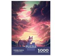 Jigsaw 1000 Pieces for Adults Wolf at Sunset Jigsaw for Adults Relax Games Difficult Hard Deal As Gifts for The Whole Family 70x50cm/1000pcs
