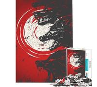 Jigsaw 1000 Pieces for Adults Wolf Bloody Night Help The Brain Exercise Perfect Decoration Brain Teaser Game Suitable for Ages 14 And Up (38x26cm)