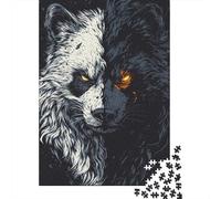 Jigsaw 1000 Pieces for Adults Wolf Face Art Print Adult Jigsaw Puzzle Family Games Analysis And Logic Deal As Gifts for The Whole Family 52x38cm/1000pcs