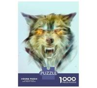 Jigsaw 1000 Pieces for Adults Wolf Head Fractal Adult Jigsaw Brain Teaser Game Staycation Kill Time Help The Brain Exercise 70x50cm/1000pcs