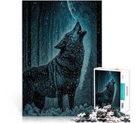 jigsaw 1000 pieces for adults Wolf howls at moon Herausforderndes Spielspielzeug einzigartiges Herausforderungsspiel38x26cm