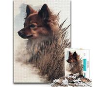 Jigsaw 1000 Pieces for Adults Wolf in The Grass Beautiful Design Game Learning Educational Gift Birthday (size 50x75cm)