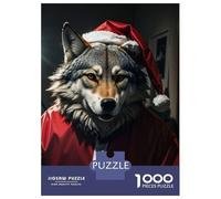 Jigsaw 1000 Pieces for Adults Wolf Santa Funny Adult Jigsaw Brain Teaser Game Staycation Kill Time Help The Brain Exercise 70x50cm/1000pcs