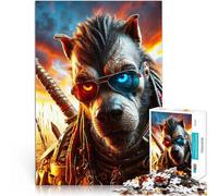 jigsaw 1000 pieces for adults Wolf Warrior Spielzeug Lernspiele Stressabbau eignet sich ideal als Geschenk für die ganze Familie38x26cm