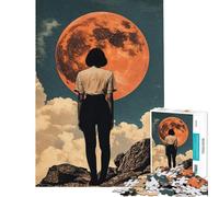 Jigsaw 1000 Pieces for Adults Woman Gazing at Red Planet Puzzles for Adults Toy Wall Decor Difficult Challenge Deal As Gifts for The Whole Family (Size 50x75cm)