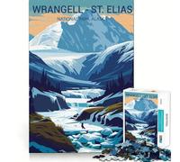 Jigsaw 1000 Pieces for Adults Wrangell St Elias Exact Cut Art Creative Brain Play Leisure Play Fun Birthday Game Gift (38x52cm)