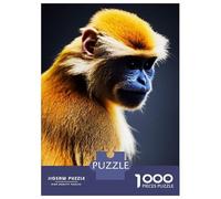 Jigsaw 1000 Pieces for Adults Yellow Monkey Adult Jigsaw Brain Teaser Game Staycation Kill Time Help The Brain Exercise 38x26cm/1000pcs