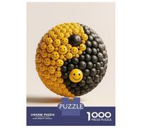 Jigsaw 1000 Pieces for Adults Yin Yang Smiley Face Sphere Jigsaw for Adults Relax Games Difficult Hard Deal As Gifts for The Whole Family 70x50cm/1000pcs