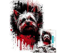 Jigsaw 1000 Pieces for Adults Yorkshire Terrier Portrait Puzzles for Adults Toy Wall Decor Difficult Challenge Deal As Gifts for The Whole Family (Size 50x75cm)