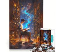 Jigsaw 1000 Pieces for Teenagers A Library Lost in Lore, Educational Games, Hand Speed Race, Artists' Collection, Fine Arts 38x52cm