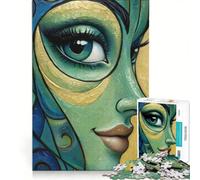 Jigsaw 1000 Pieces for Teenagers A Single Face Close Up Green Eyes, Practical Game, Staycation Kill Time, Unique Gifts for Birthday And Christmas 50x75cm