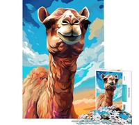 Jigsaw 1000 Pieces for Teenagers Abstract Camel Oasis Relaxation Handcraft Play Soft Touch Smooth Finish for Wall Display (Size 38x26cm)