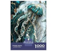 Jigsaw 1000 Pieces for Teenagers Abstract Jade Jellyfish Puzzle for Adults Relaxing Games But Fun And Humorous Unique Gifts for Birthday And Christmas 52x38cm/1000pcs