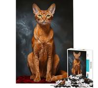 Jigsaw 1000 Pieces for Teenagers Abyssinian Cat Portrait Educational Games Toy Intellectual Game Gifts For Birthdays Learning Educational (Size 38x52cm)