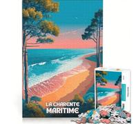 Jigsaw 1000 Pieces for Teenagers Affiche Charente Maritime, Educational Game, Fun at Home Activities, Enhance Love between Couples 50x75cm