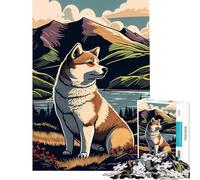 Jigsaw 1000 Pieces for Teenagers Akita Inu In Nature Help The Brain Exercise Wall Art Home Decoration Toys Suitable for People Aged 14 And Above (50x75cm)