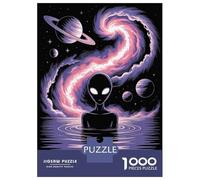 Jigsaw 1000 Pieces for Teenagers Alien in Water with Space Background Puzzle for Adults Family Game Stress Reliever Birthday And Unique Gifts 38x26cm/1000pcs