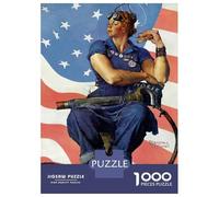 Jigsaw 1000 Pieces for Teenagers American Lady Puzzles for Adults Fun Games Stress Reliever Unique Gifts for Birthday And Christmas 38x26cm/1000pcs