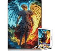 Jigsaw 1000 Pieces for Teenagers Angel Warrior Artwork Brainteaser Family Games Hand Speed Race Educational Toy Size 38x52cm