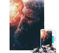 Jigsaw 1000 Pieces for Teenagers Angry God with Flaming Orb Fun at Home Activities, Enhance Memory Practical Game Suitable for Ages 14 And Up (50x75cm)