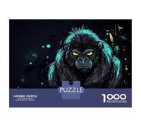 Jigsaw 1000 Pieces for Teenagers Angry Gorilla Illustration Adult Jigsaw Puzzle DIY Toys Difficult Hard Unique Gifts for Birthday And Christmas 38x26cm/1000pcs