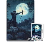 Jigsaw 1000 Pieces for Teenagers Archer Under Moonlight Tough Challenge Educational Game Gifts for Women Men (size 38x52cm)