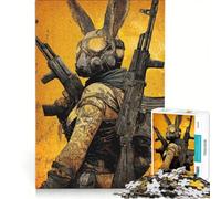 Jigsaw 1000 Pieces for Teenagers Armed Rabbit Warrior, Educational Game, Interesting Stress Reduction, Artists Collection, Fine Art 50x75cm