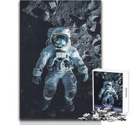 Jigsaw 1000 Pieces for Teenagers Astronaut Lies on The Moon Hand Speed Race Brain Teaser Game Great Gift for Games (size 38x26cm)
