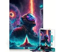 Jigsaw 1000 Pieces for Teenagers Astronaut Mystical Worlds Clean Edge Game Thinking Game Play Slow Play Fun Birthday Activity (38x26cm)